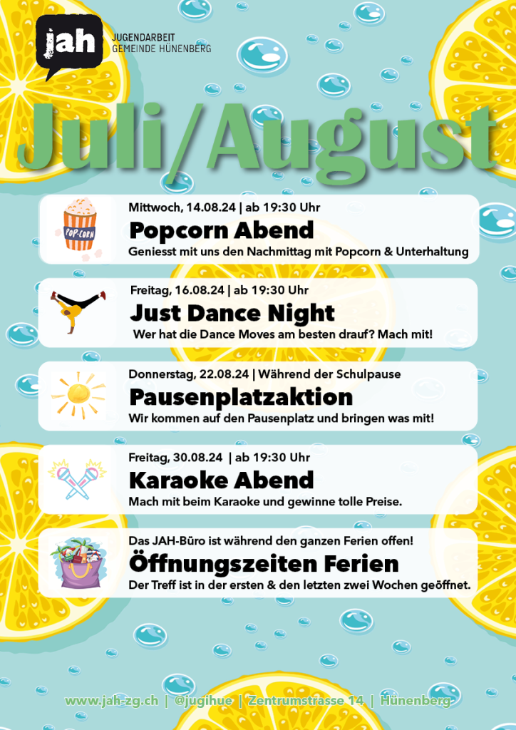 Mehr über den Artikel erfahren Monatsprogramm Juli/August