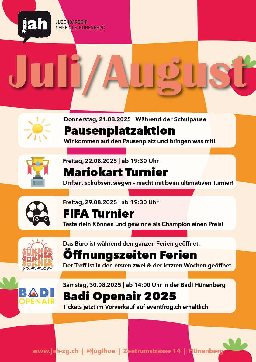 Du betrachtest gerade Monatsprogramm Juli/August