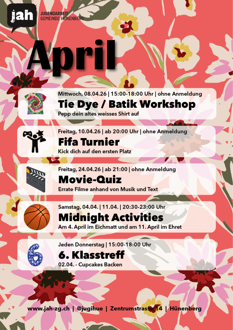 Mehr über den Artikel erfahren Monatsprogramm April